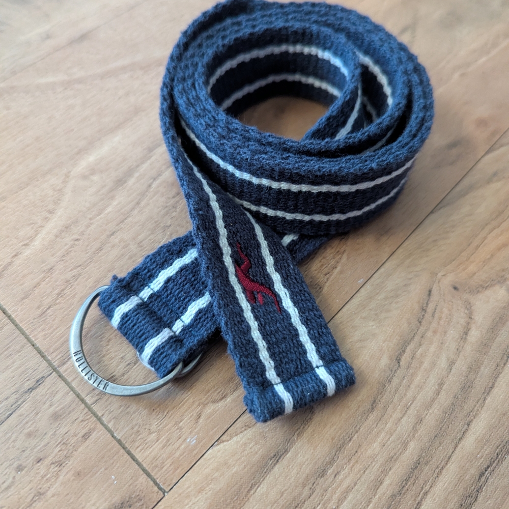 Vintage Hollister Navy Striped Belt